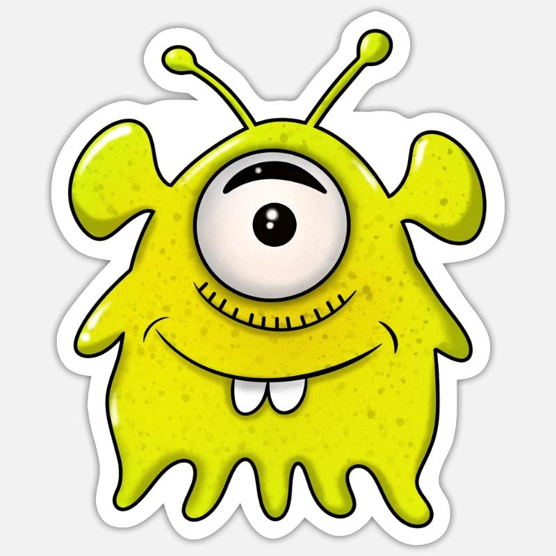 Monsters from outer space - Sticker size S (10 x 10 cm) - white matte