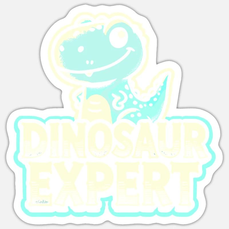 Dinosaurier-Experte - Sticker Größe S (10 x 10 cm) - Mattweiß