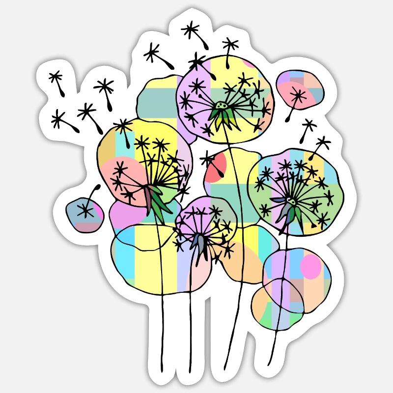Fleur - Sticker taille S (10 x 10 cm) - blanc mat