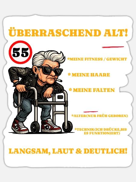 Geburtstag 55 Jahre Überraschend alt - Sticker Größe S (10 x 10 cm) - Mattweiß
