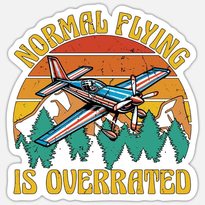 Pilote de voltige Vol normal Manœuvres de voltige Sticker taille S (10 x 10 cm)