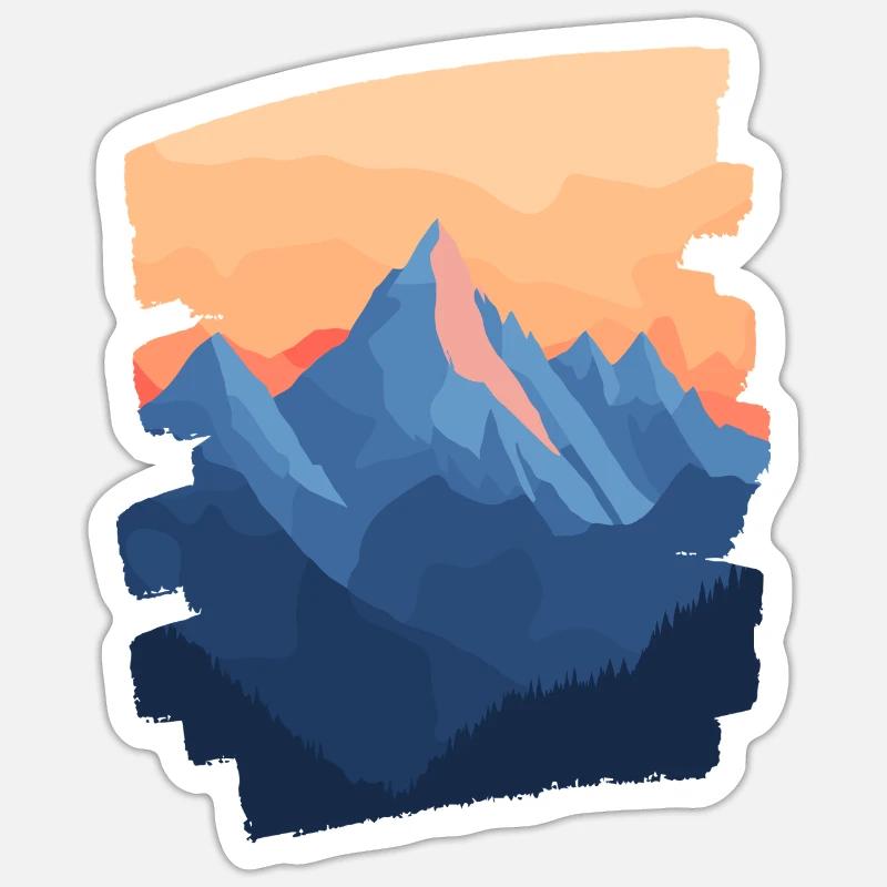 Berge Klettern Kletterer Wandern - Sticker Größe S (10 x 10 cm) - Mattweiß