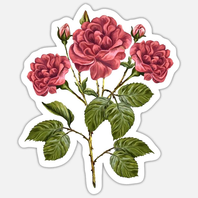 Fleur - Sticker taille S (10 x 10 cm) - blanc mat