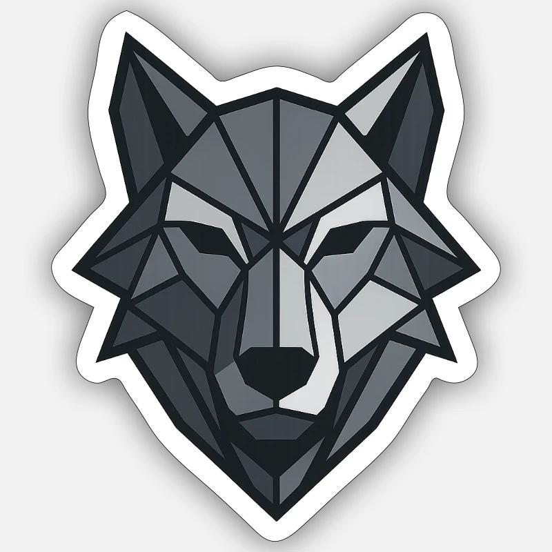 Geometric Wolf Sticker Größe S (10 x 10 cm)