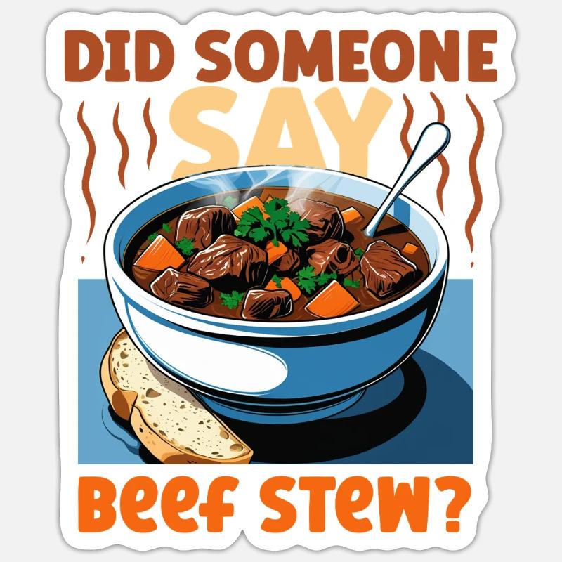 Gulash Stew Beef Stew - Sticker size S (10 x 10 cm) - white matte