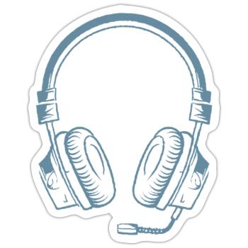 Headphones Music Headphones - Sticker size S (10 x 10 cm) - white matte - Front