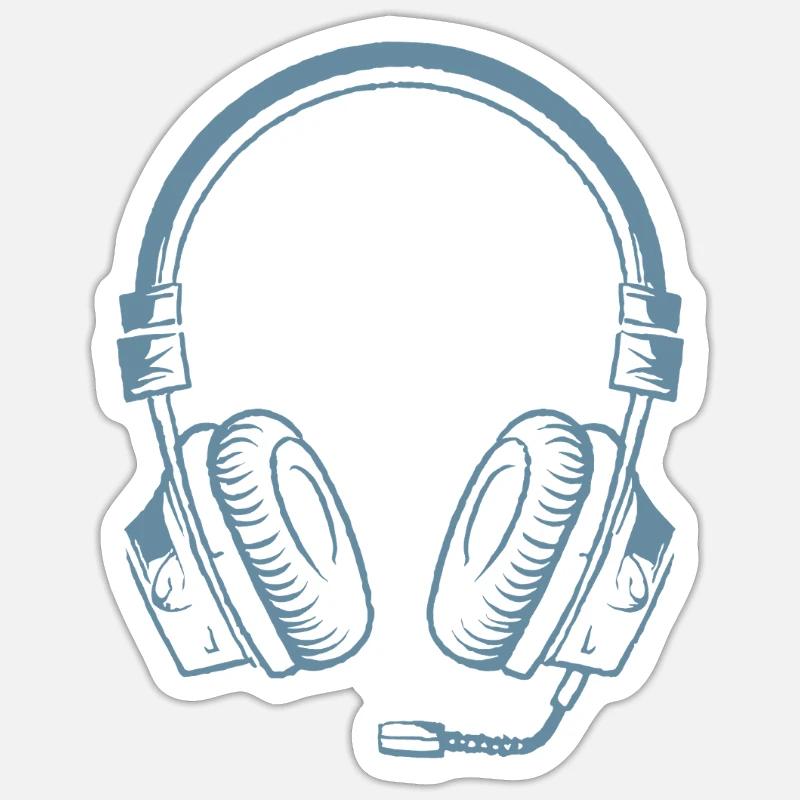 Kopfhörer Musik Kopfhörer Sticker Größe S (10 x 10 cm)