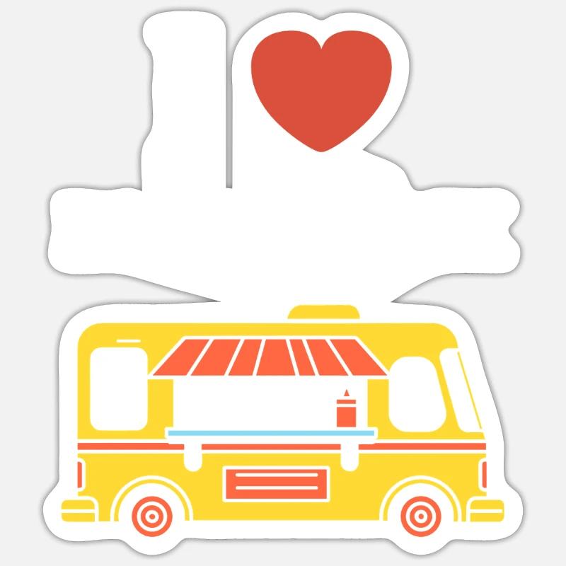 Imbisswagen - Sticker Größe S (10 x 10 cm) - Mattweiß