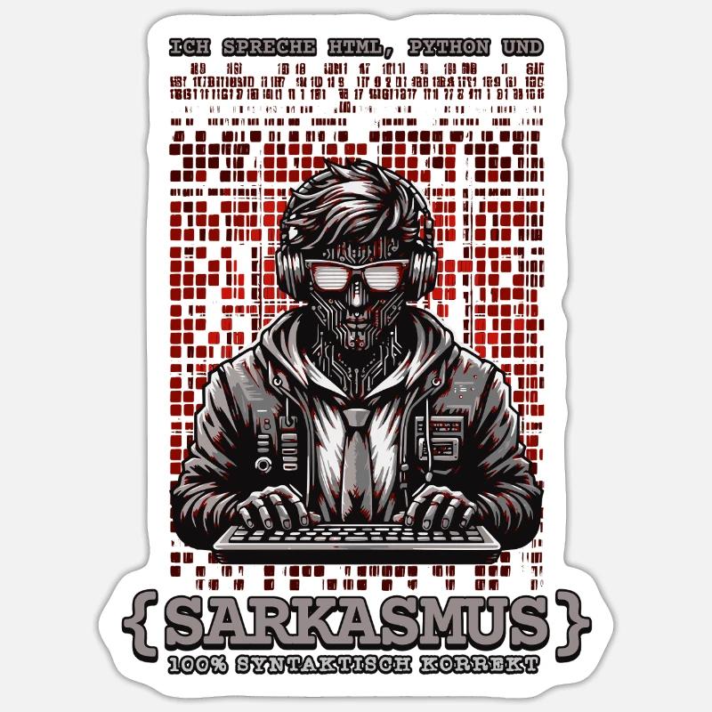 Je parle HTML, Python et sarcasme Sticker taille S (10 x 10 cm)
