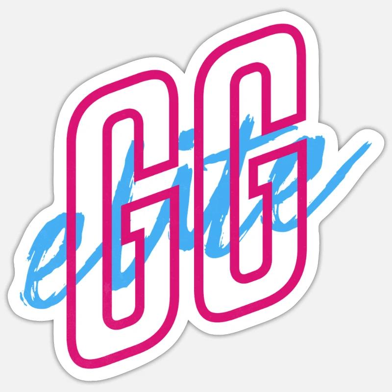 GGElite Scripted Vibe Logo - Sticker Größe S (10 x 10 cm) - Mattweiß