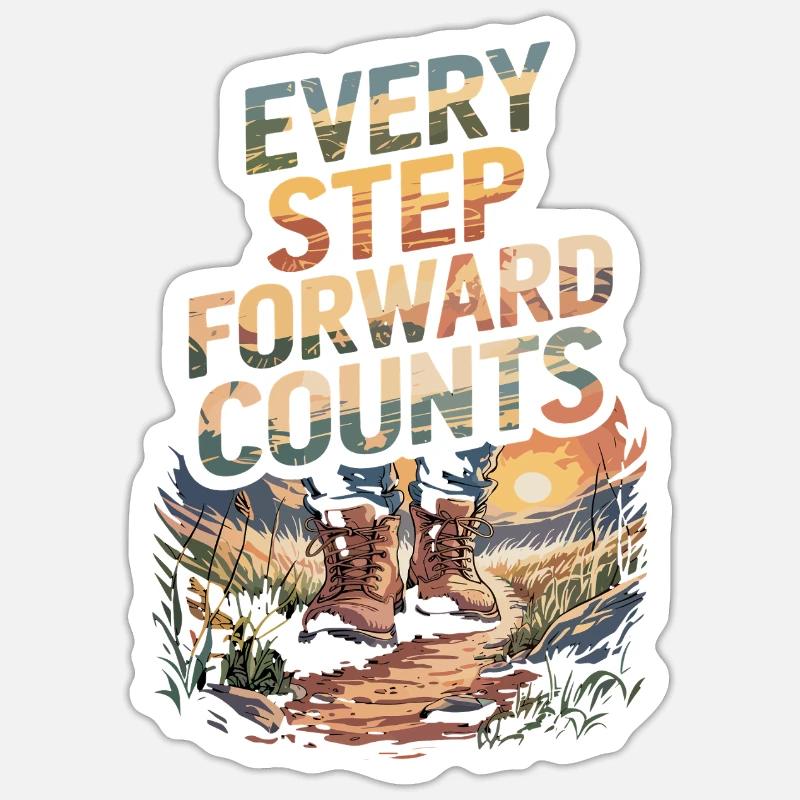Every step forward counts Nature Hiking Sticker size S (10 x 10 cm)