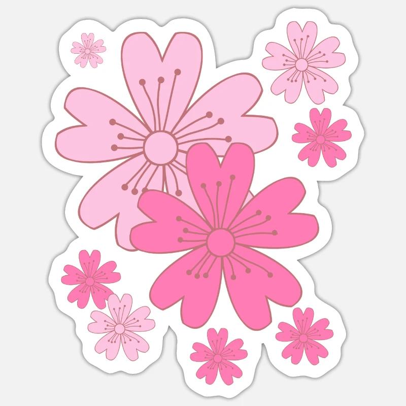 Fallende Sakura Kirschblüten - Sticker Größe S (10 x 10 cm) - Mattweiß