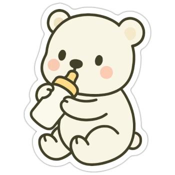 Milchzeit im Eis - Sticker Größe S (10 x 10 cm) - Mattweiß - Vorne