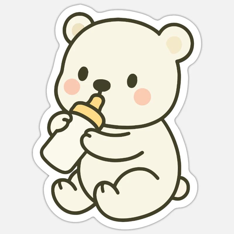 Milchzeit im Eis - Sticker Größe S (10 x 10 cm) - Mattweiß