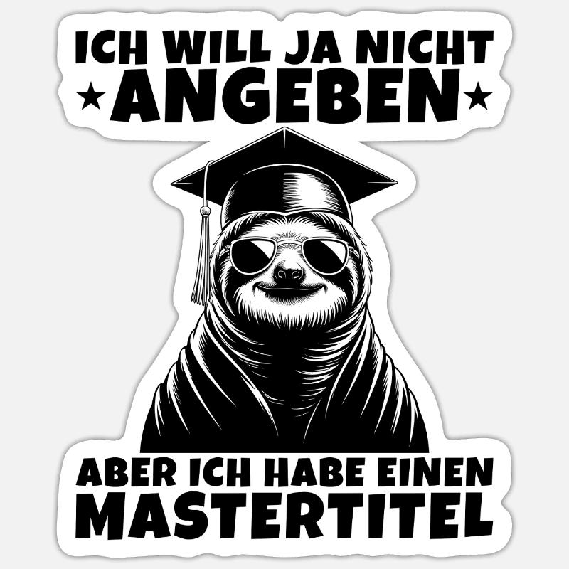 Masterprüfung geschafft Uni Aschluss Master - Sticker Größe S (10 x 10 cm) - Mattweiß