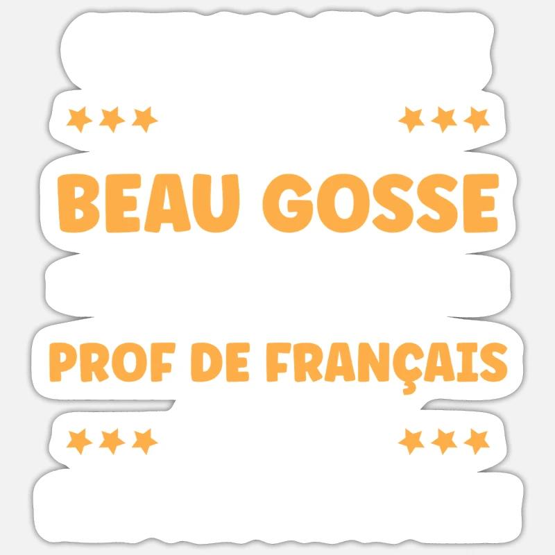 Prof de francais - Sticker taille S (10 x 10 cm) - blanc mat