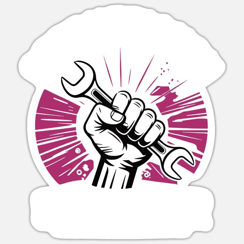 Sternzeichen Schrauber – - Sticker Größe S (10 x 10 cm) - Mattweiß