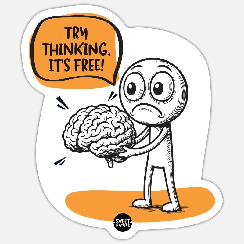 Brain. Some Assembly Required. - Sticker size S (10 x 10 cm) - white matte