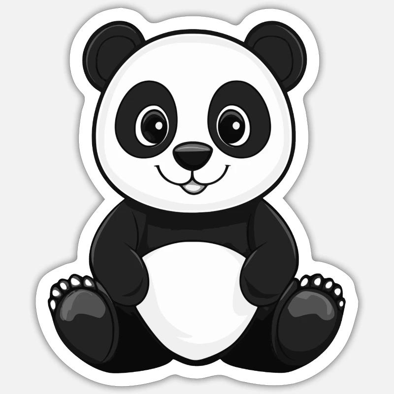Panda - Sticker taille S (10 x 10 cm) - blanc mat