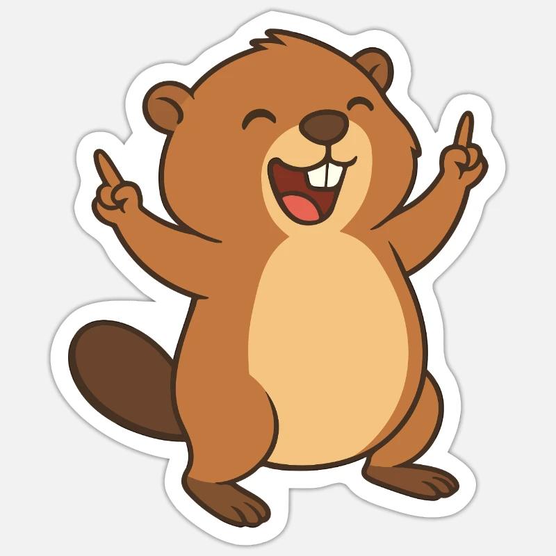 God bæversjov - Sticker størrelse S (10 x 10 cm) - mat hvid