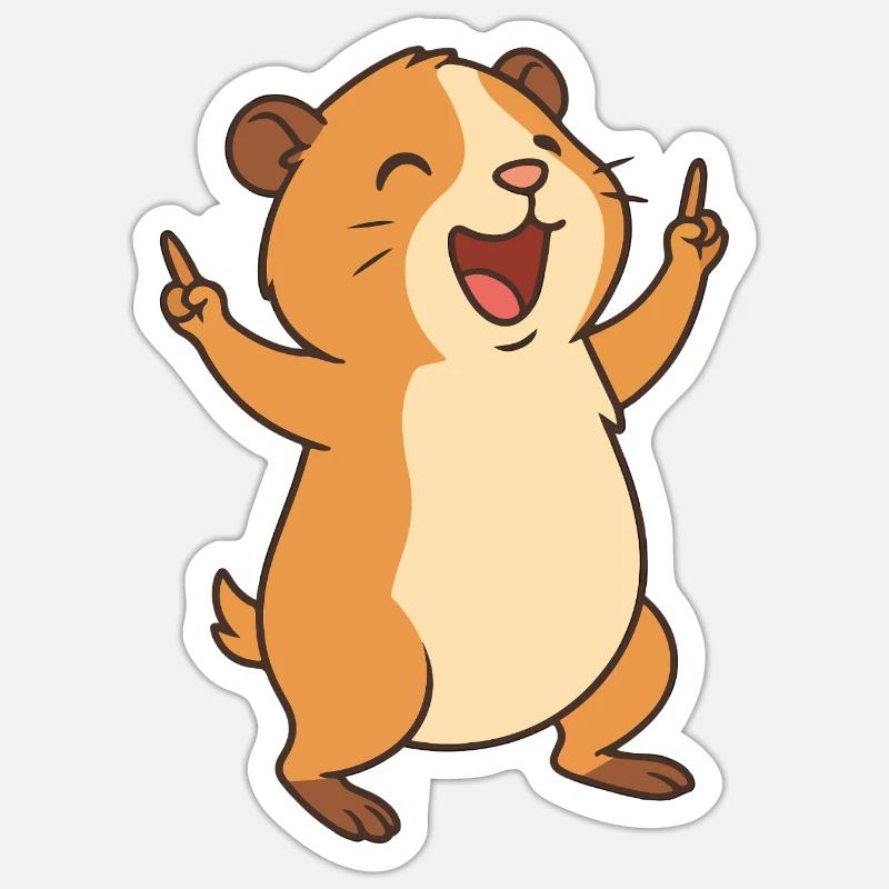 Happy Cavy Kid - Sticker size S (10 x 10 cm) - white matte