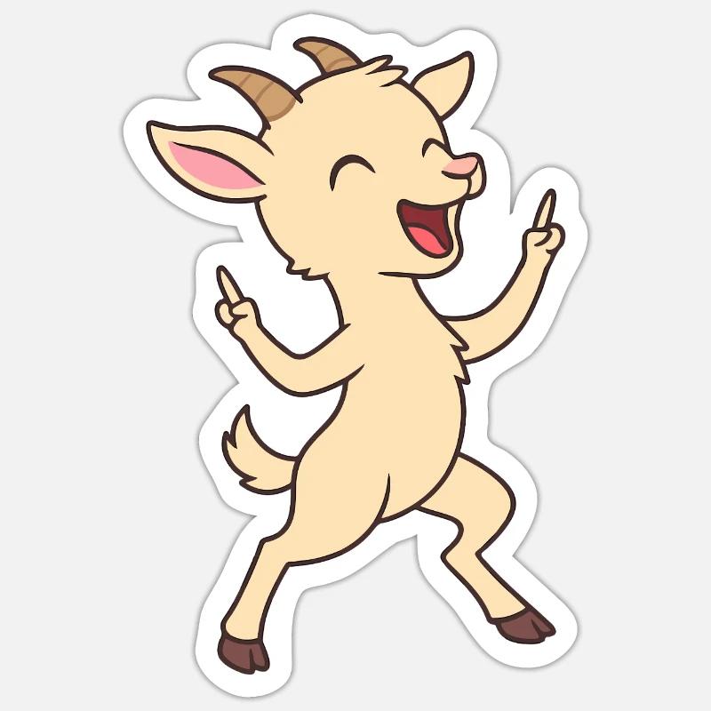 Chevreau dansant chèvre Sticker taille S (10 x 10 cm)