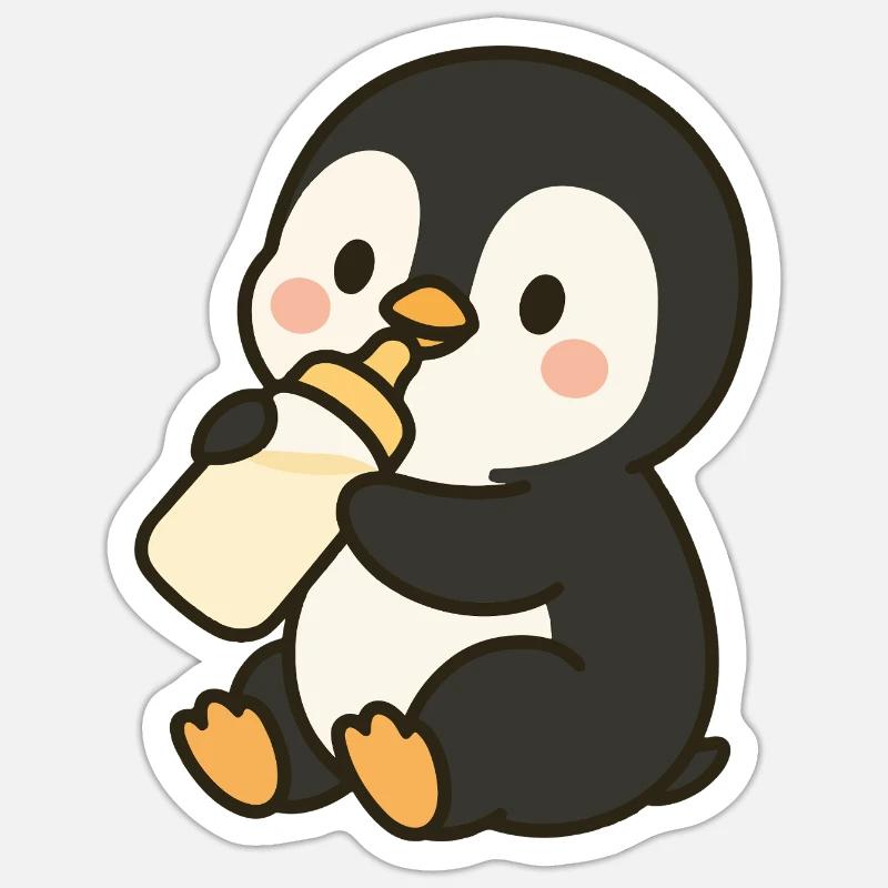 Flacon Pingouin - Sticker taille S (10 x 10 cm) - blanc mat