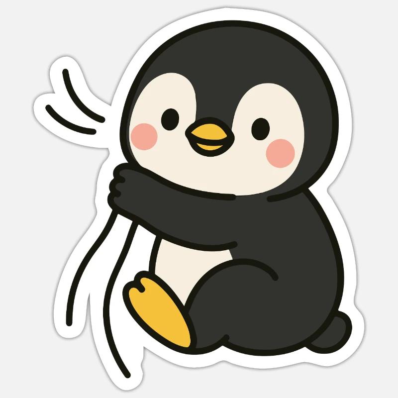 Cuddly Penguin - Sticker size S (10 x 10 cm) - white matte