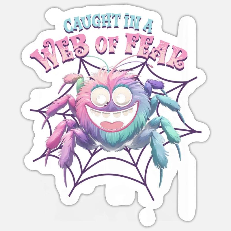 Arachnophobia Spider phobia - Sticker size S (10 x 10 cm) - white matte