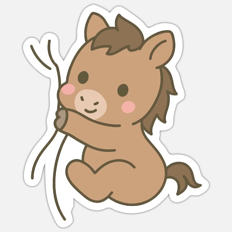 Eingekuschelt Pferdchen Sticker Größe S (10 x 10 cm)