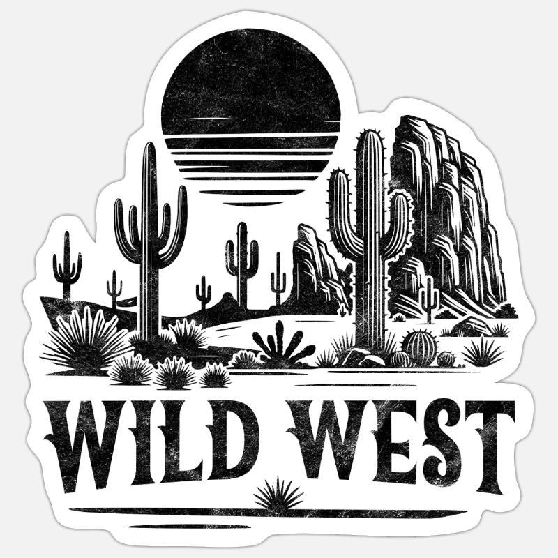 Far West - Sticker taille S (10 x 10 cm) - blanc mat