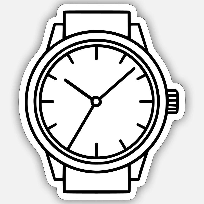 Watch - Sticker size S (10 x 10 cm) - white matte