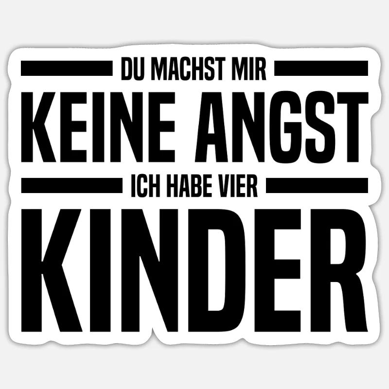 Vier Kinder Eltern Vater Mutter Sticker Größe S (10 x 10 cm)