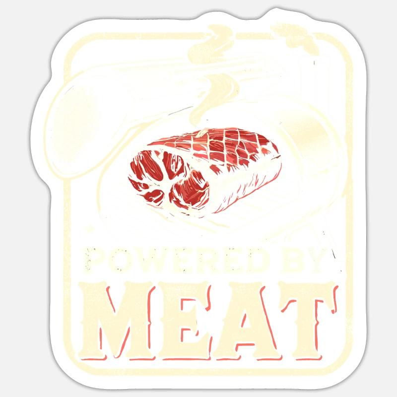 Powered by Fleisch Sticker Größe S (10 x 10 cm)