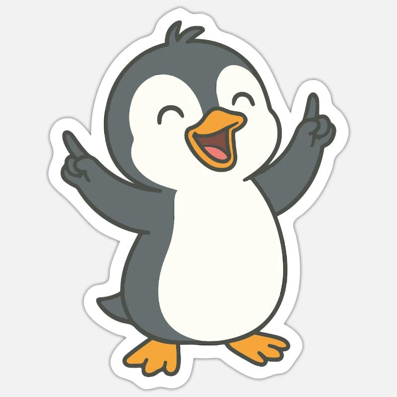 Dancing Penguin - Sticker size S (10 x 10 cm) - white matte