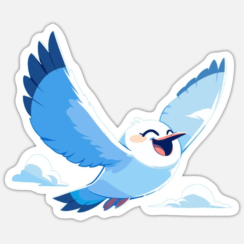 Mouettes Mouette - Sticker taille S (10 x 10 cm) - blanc mat