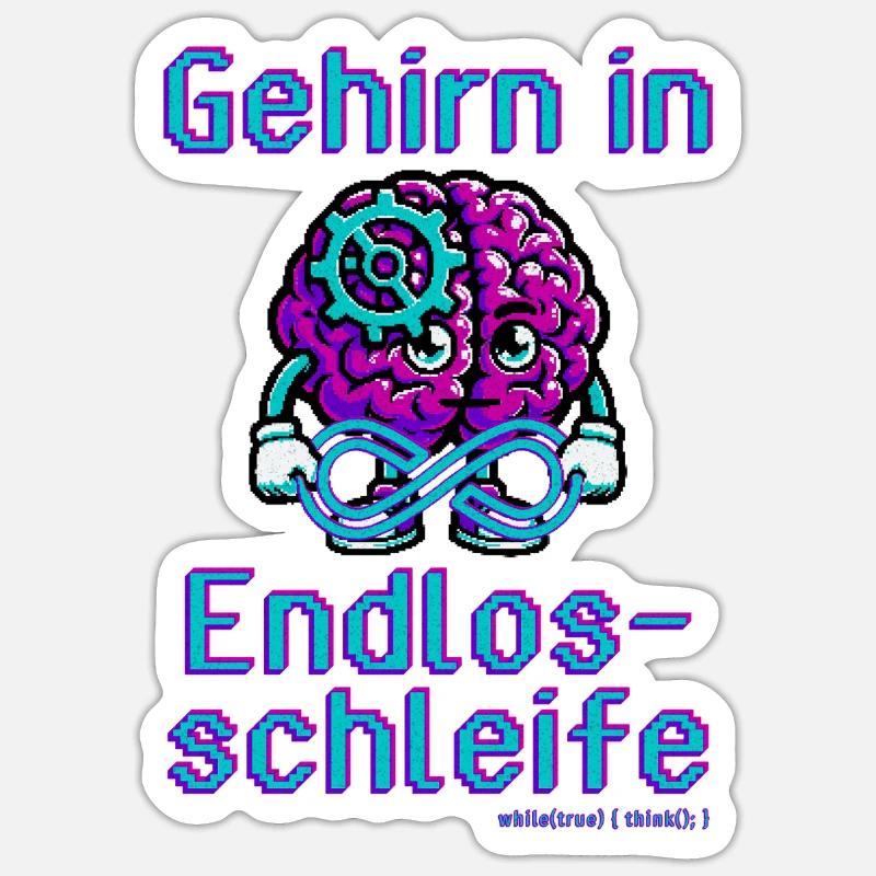 Brain in an endless loop Sticker size S (10 x 10 cm)