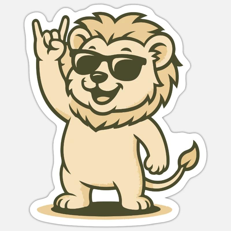 Rock ’n’ Roar - Sticker Größe S (10 x 10 cm) - Mattweiß