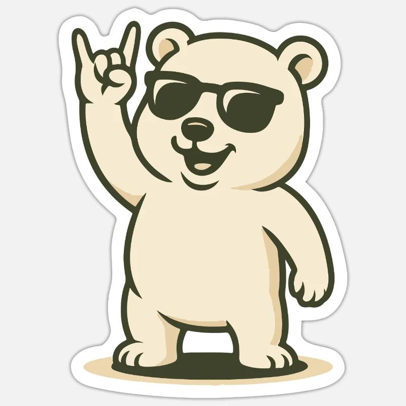 Arctic Rocker - Sticker Größe S (10 x 10 cm) - Mattweiß