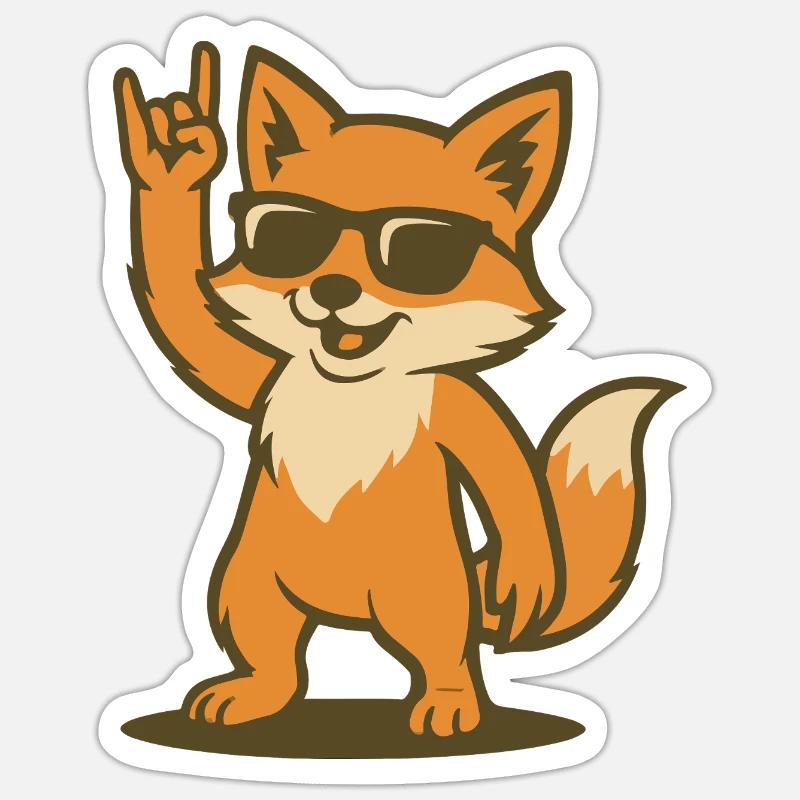 Fox on Fire - Sticker size S (10 x 10 cm) - white matte