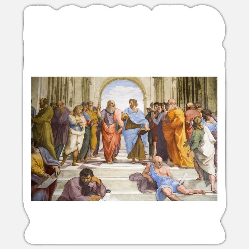 Né pour philosopher Forcé de travailler - Sticker taille S (10 x 10 cm) - blanc mat