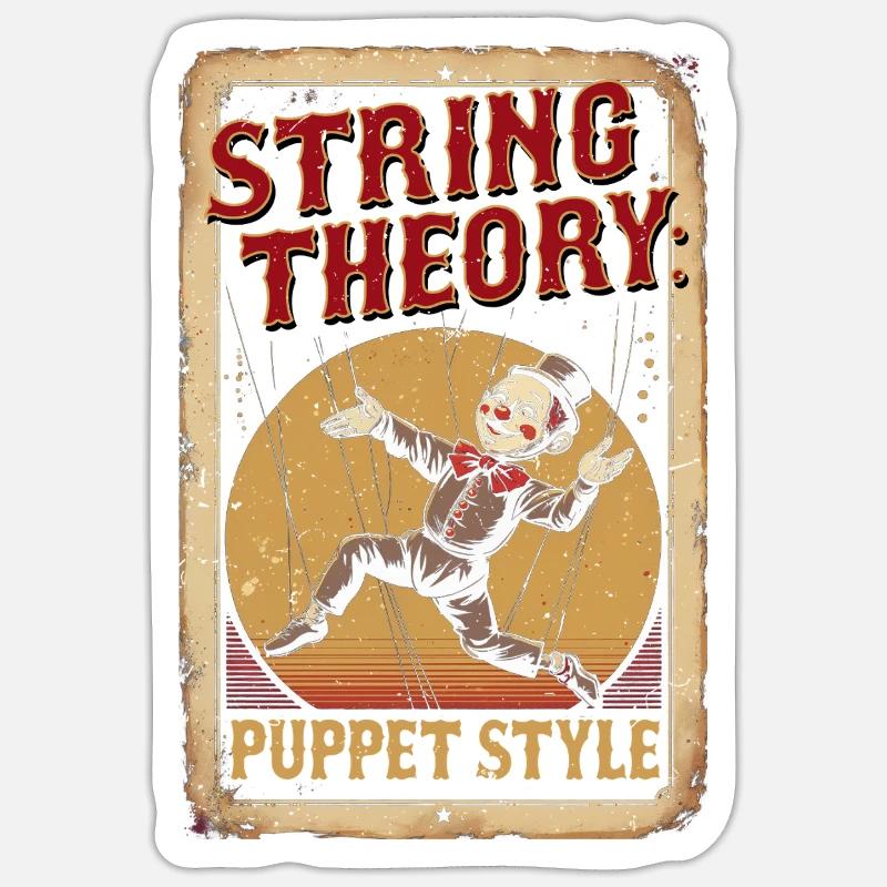 Bauchredner String Theory Puppet Style Sticker Größe S (10 x 10 cm)