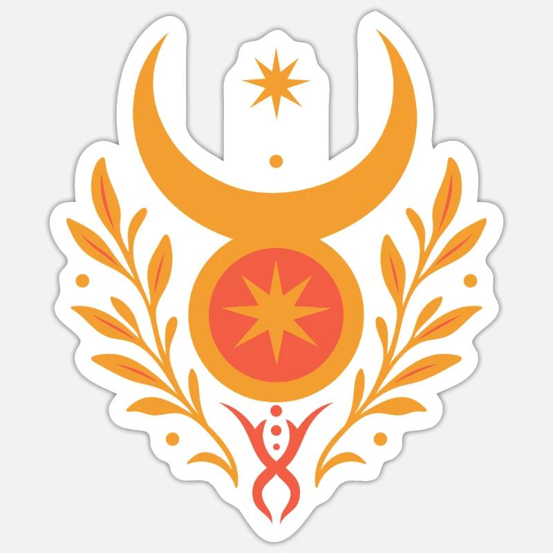 Midsummer Sun God - Pagan & Wicca - Sticker size S (10 x 10 cm) - white matte