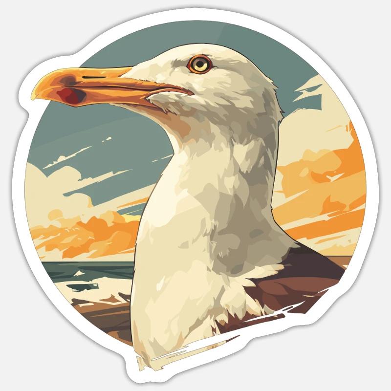 Mouettes Mouette - Sticker taille S (10 x 10 cm) - blanc mat