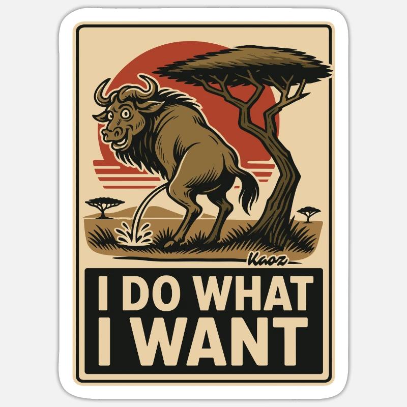 Wildebeest does what it wants – mark territory Sticker size S (10 x 10 cm)