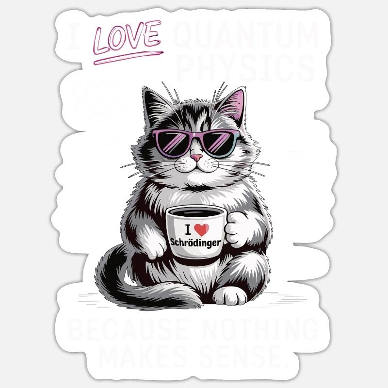 I love quantum physics – nothing makes sense Sticker size S (10 x 10 cm)