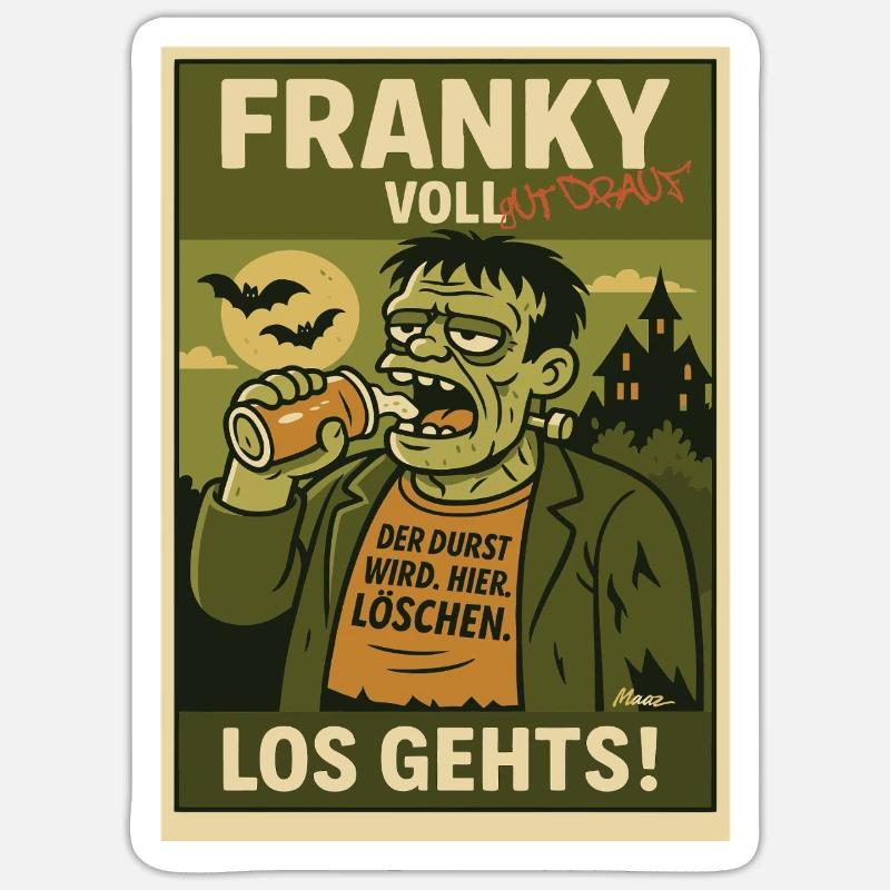 Franky – Der Durst wird gelöscht! Sticker Größe S (10 x 10 cm)