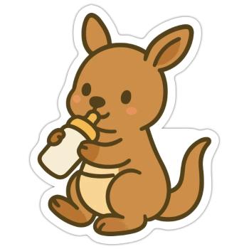 Milchzeit im Beutel - Sticker Größe S (10 x 10 cm) - Mattweiß - Vorne