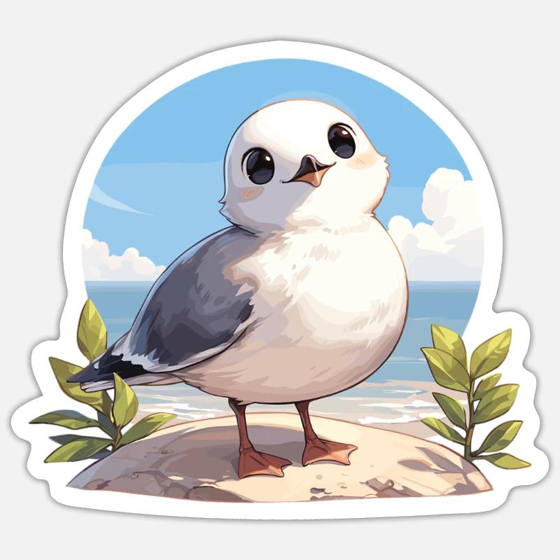Mouettes Mouette - Sticker taille S (10 x 10 cm) - blanc mat