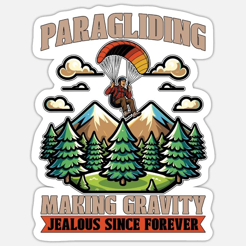Paragliding Making Gravity Jealous Parachuting Sticker size S (10 x 10 cm)